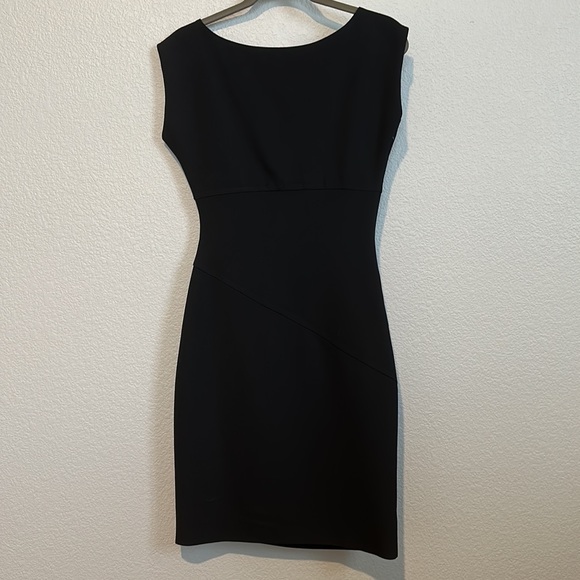 Diane Von Furstenberg Dress DVF Bevin Ruched V Neck Sheath Black Women Size 6 - Picture 14 of 17